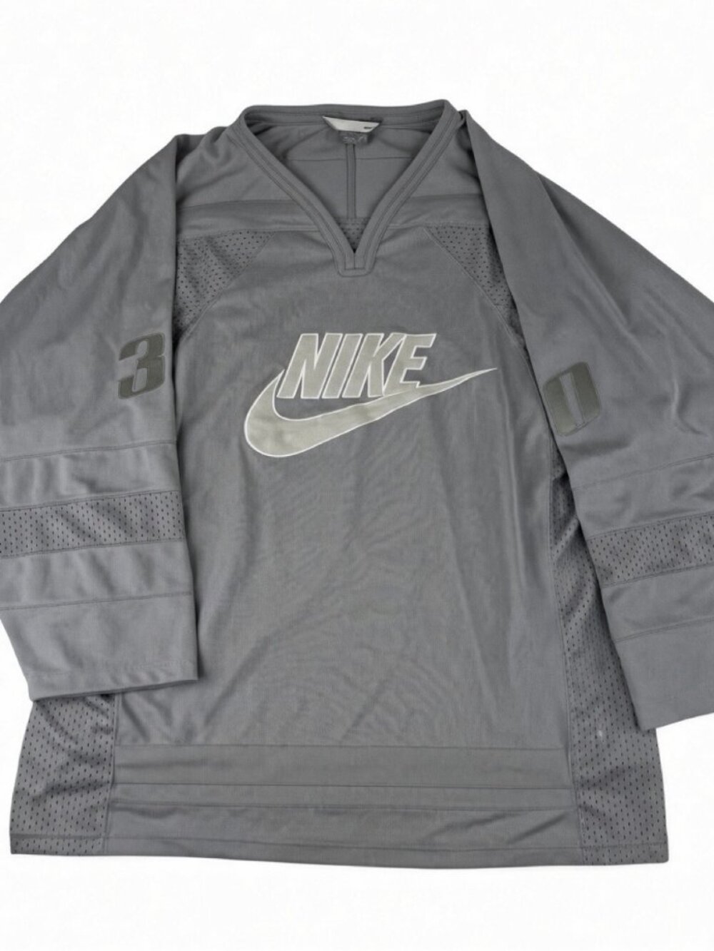 Nike Hockey Jersey Gray Spellout #30 Mens XL